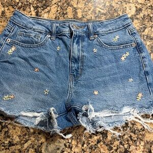 American Eagle Embroidered Denim Women Shorts size 4